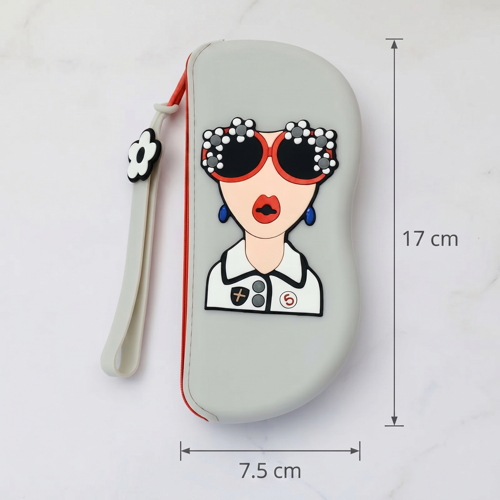 Chic Pop-Art silicon aesthetic Sunglass Case & Multipurpose Travel Pouch
