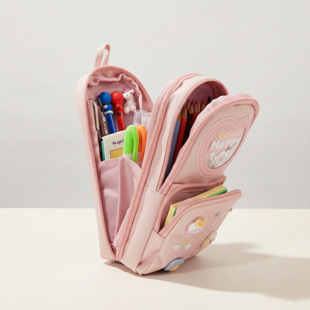 Viyaro Multi-Layer High Capacity Pink Pencil Case