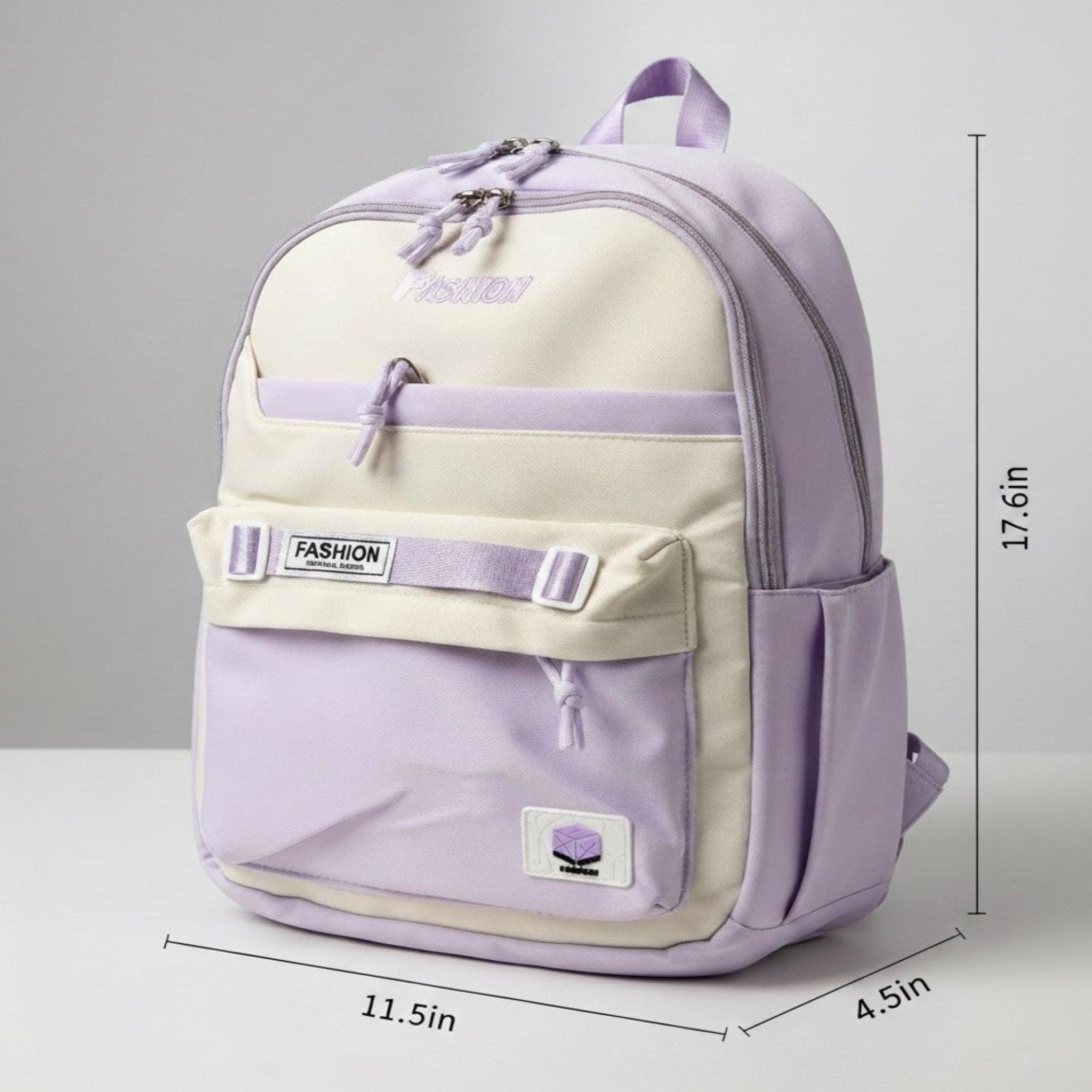 Viyaro Aesthetic Two-Tone Lavender Canvas Backpack