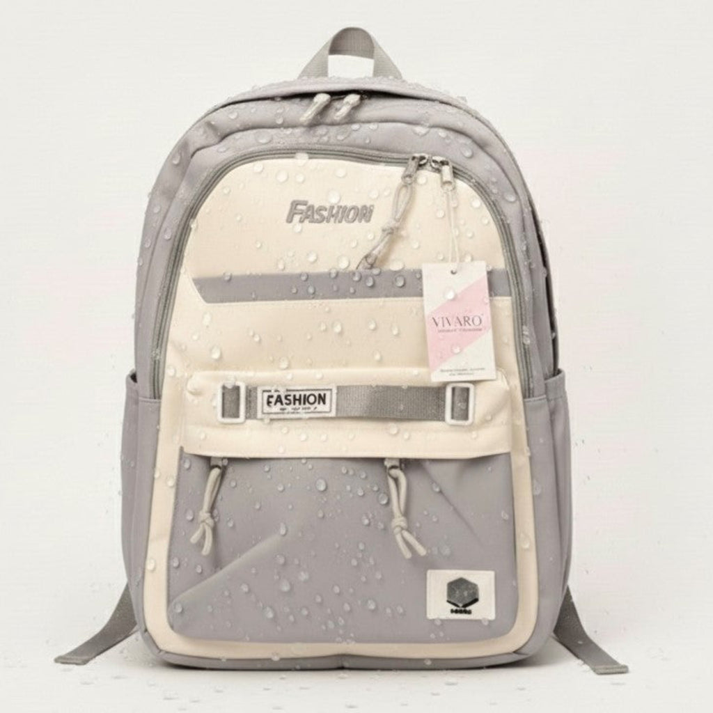 Viyaro Aesthetic Two-Tone Grey Canvas Backpack
