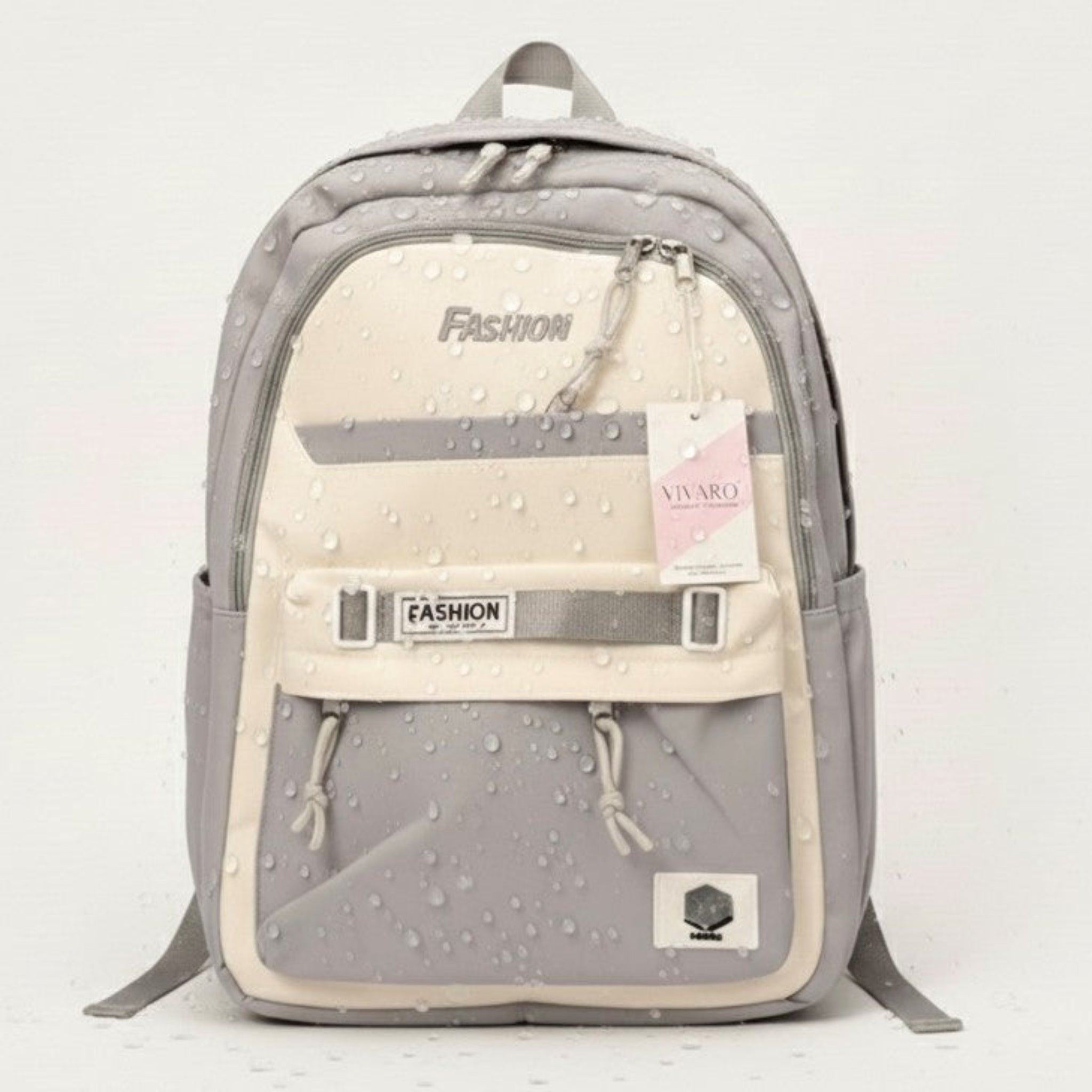 Viyaro Aesthetic Two-Tone Grey Canvas Backpack