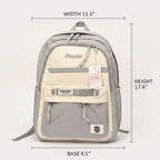 Viyaro Aesthetic Two-Tone Grey Canvas Backpack
