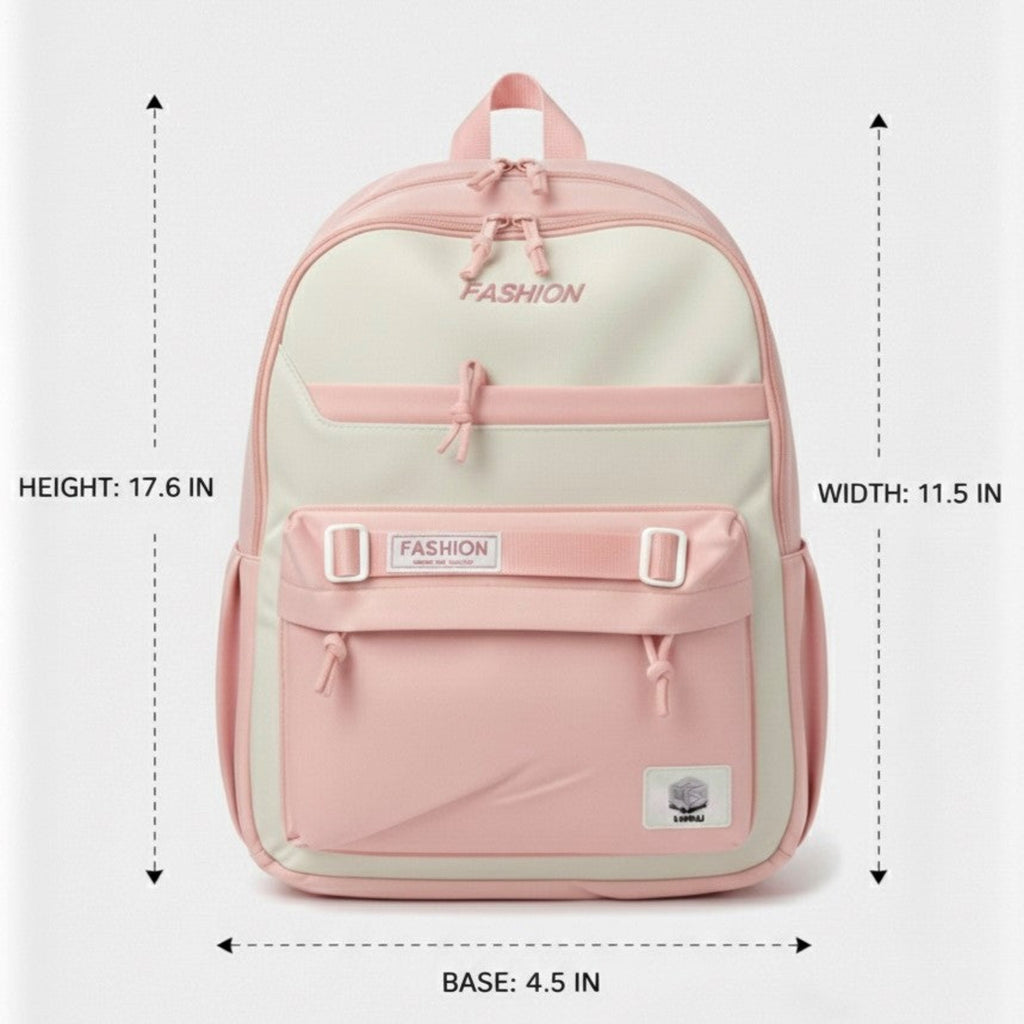 Viyaro Aesthetic Two-Tone Pink Canvas Backpack