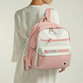 Viyaro Aesthetic Two-Tone Pink Canvas Backpack