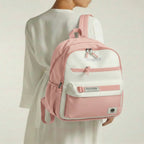 Viyaro Aesthetic Two-Tone Pink Canvas Backpack