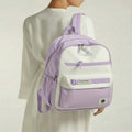 Viyaro Aesthetic Two-Tone Lavender Canvas Backpack