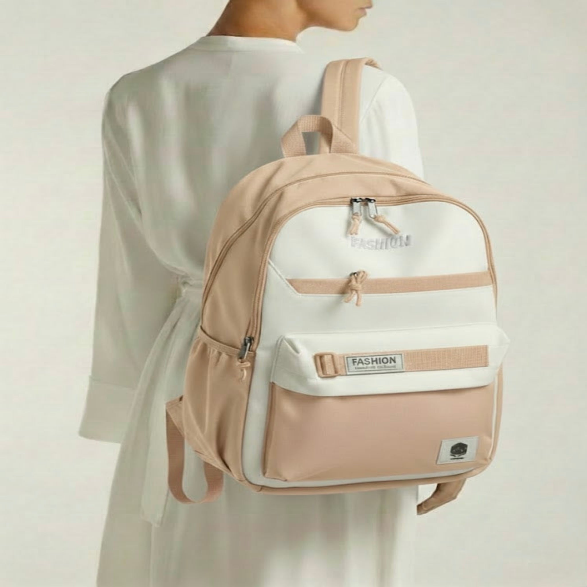 Viyaro Aesthetic Two-Tone  Canvas Backpack