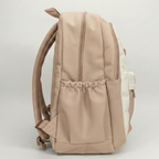 Viyaro Aesthetic Two-Tone Beige Canvas Backpack