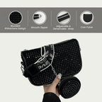 Rhinestone Sling Bag & Coin Pouch Set