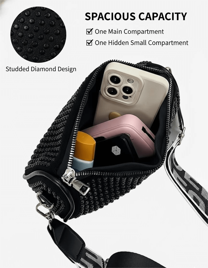 Rhinestone Sling Bag & Coin Pouch Set