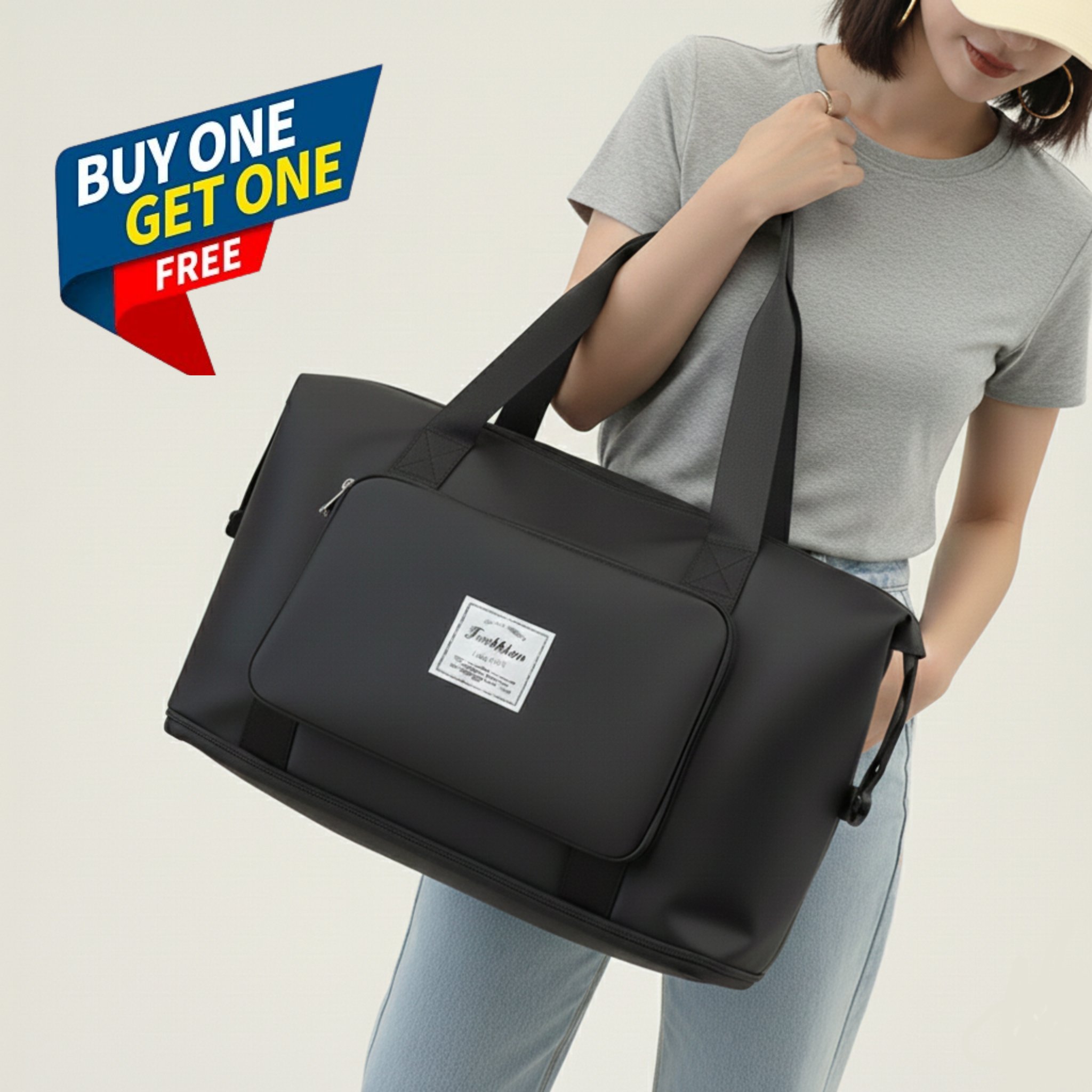 Water-Proof Folding Shopping Bag ( Buy One Get One Free )