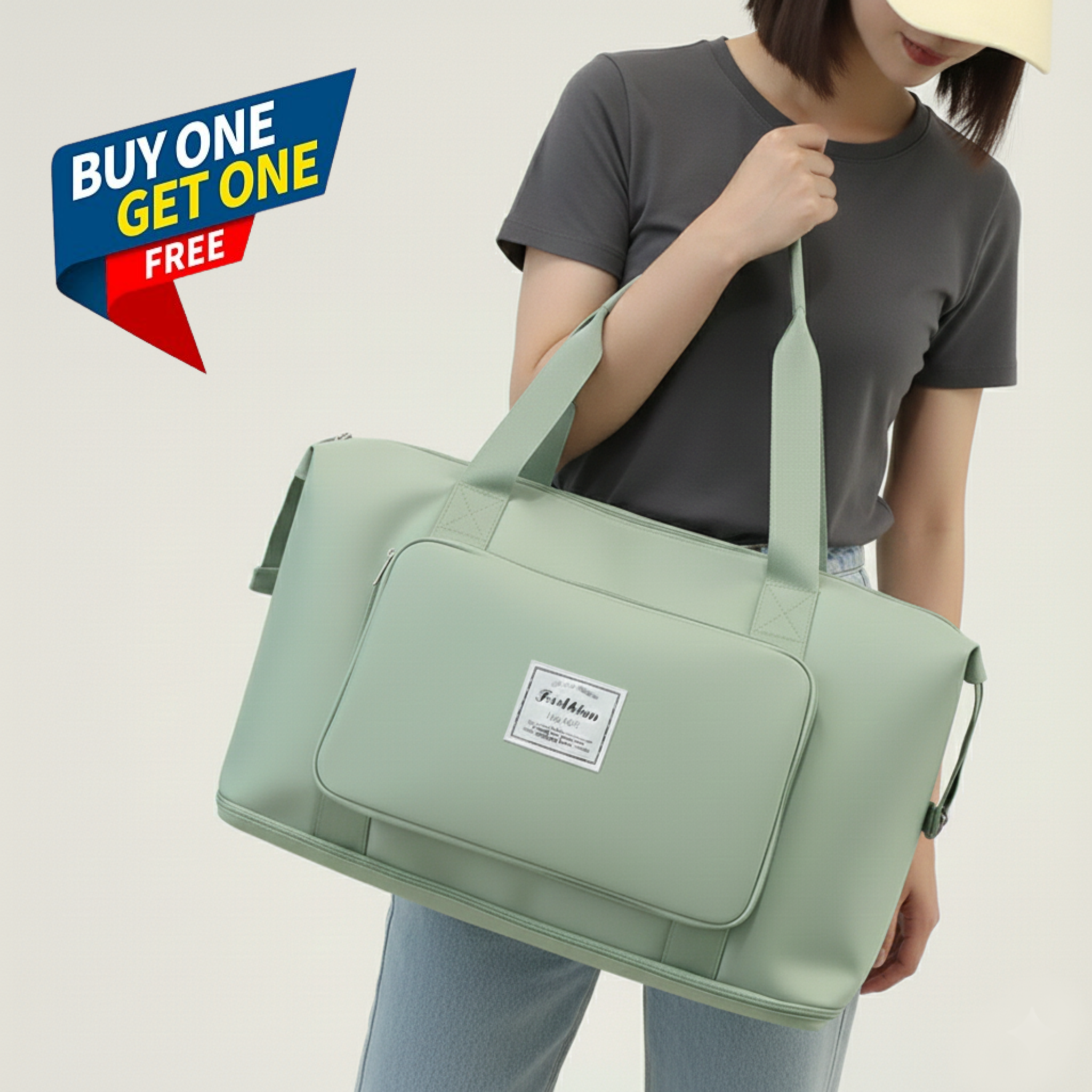 Water-Proof Folding Shopping Bag ( Buy One Get One Free )