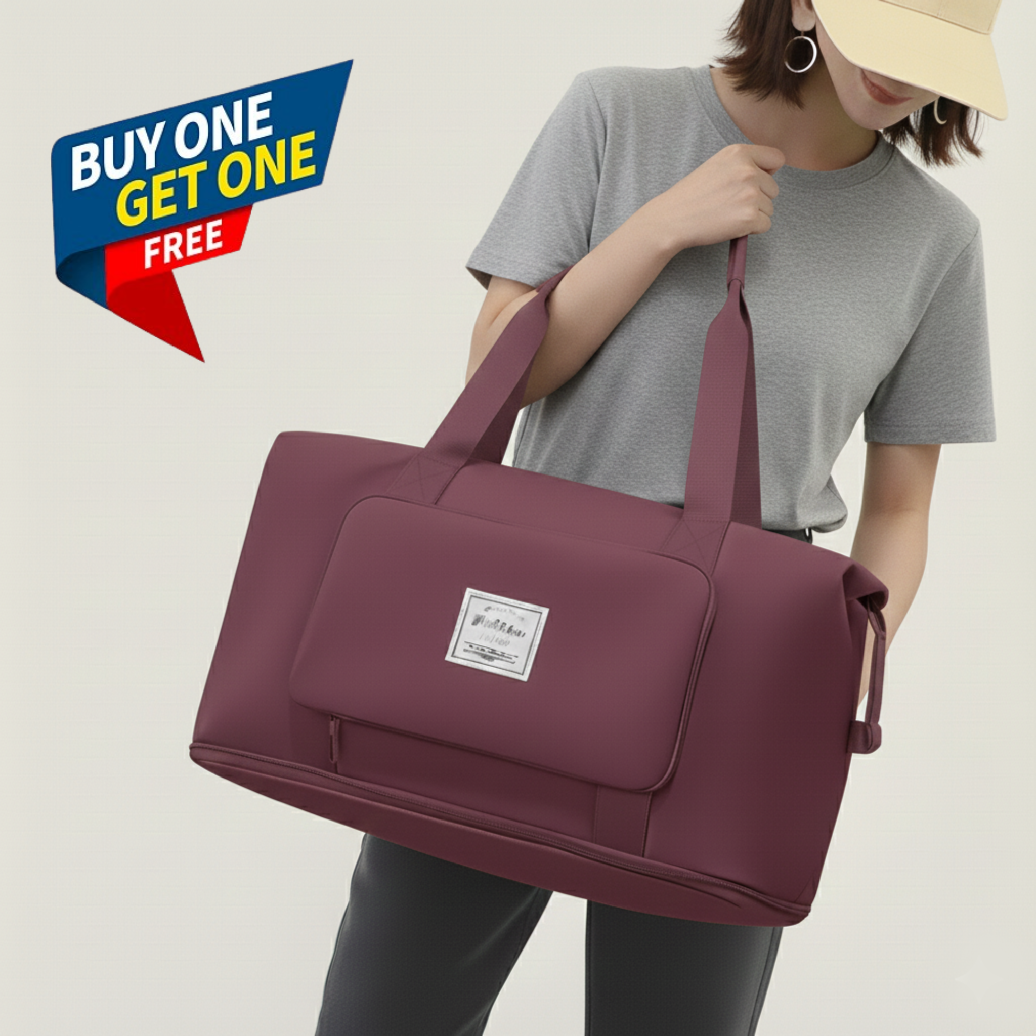 Water-Proof Folding Shopping Bag ( Buy One Get One Free )