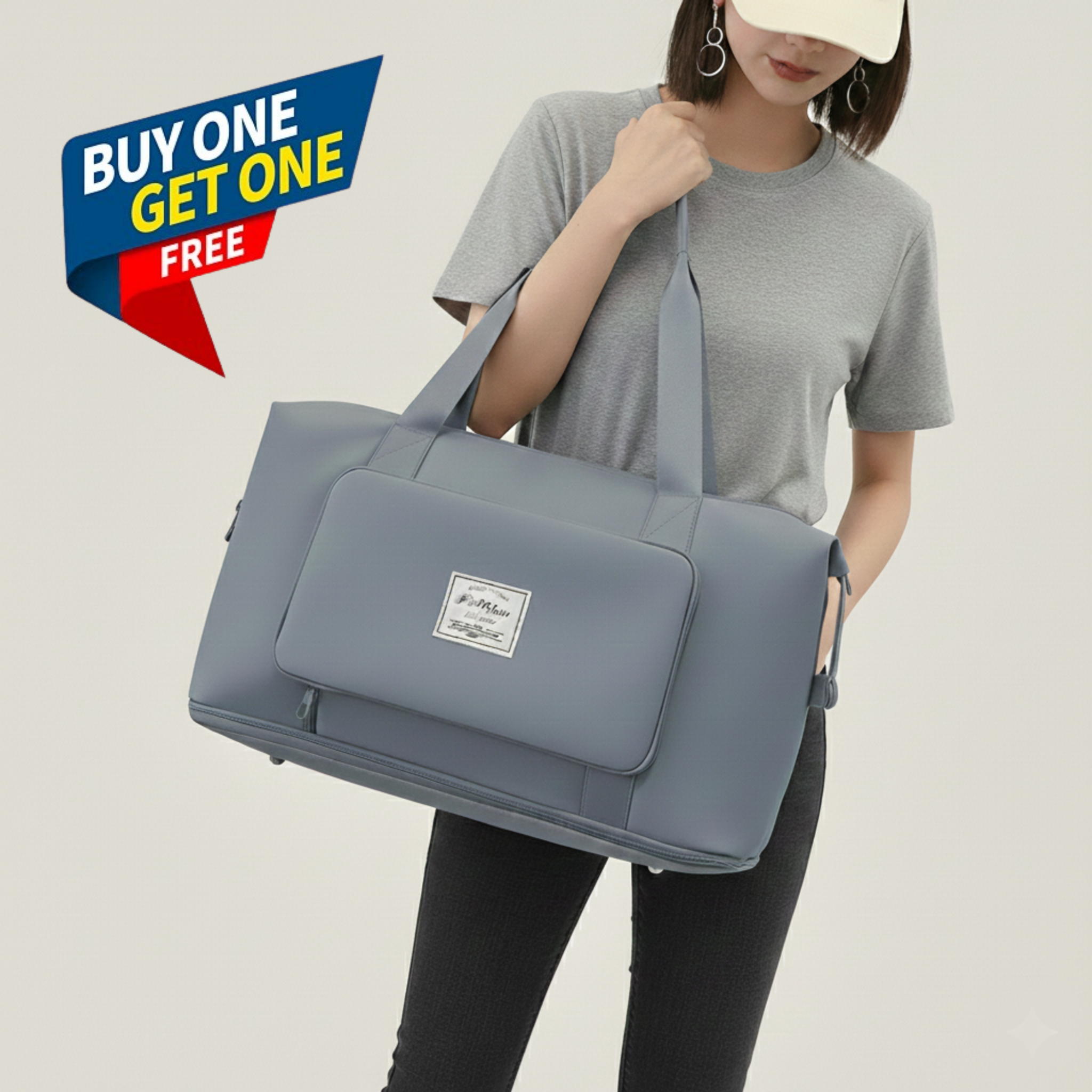 Water-Proof Folding Shopping Bag ( Buy One Get One Free )