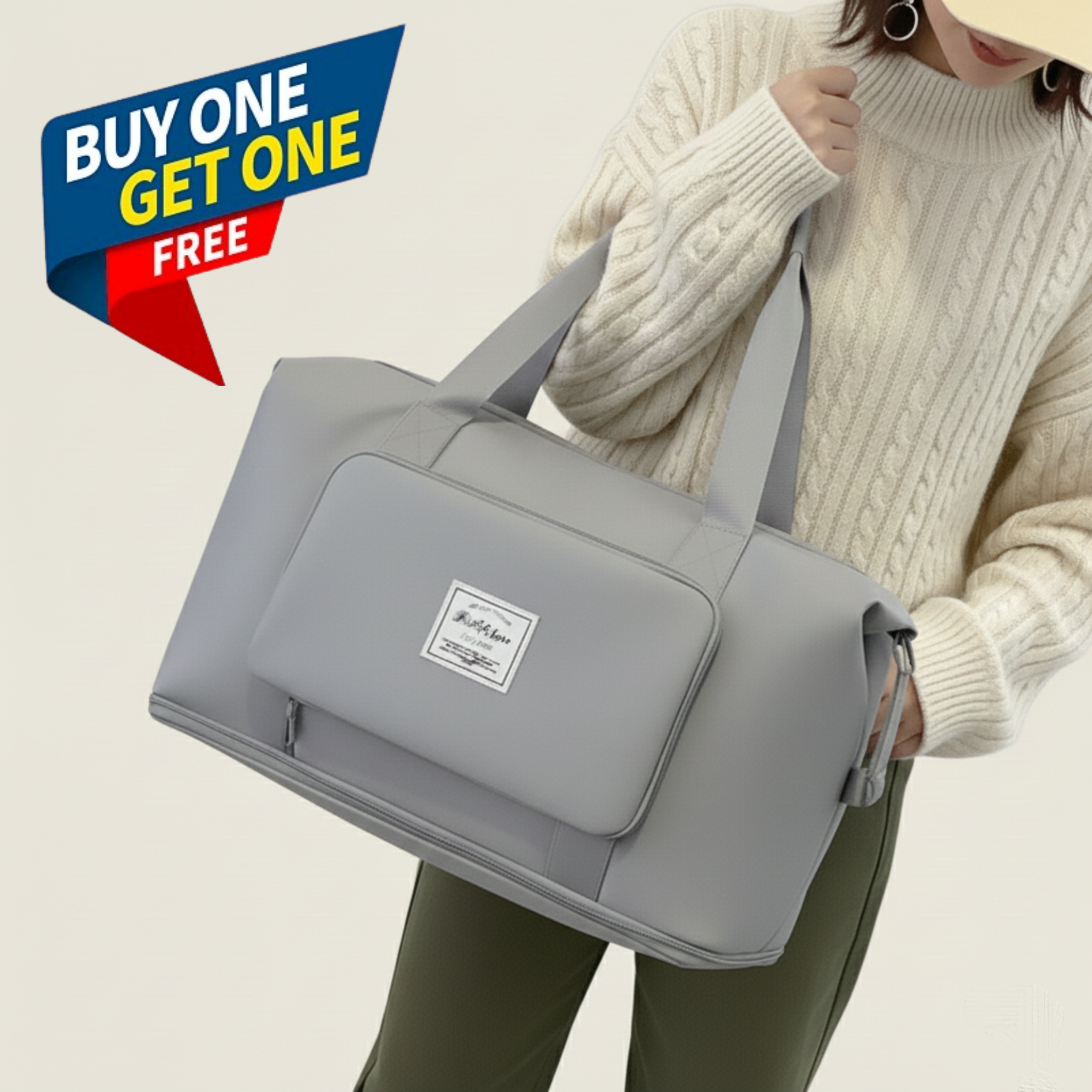 Water-Proof Folding Shopping Bag ( Buy One Get One Free )