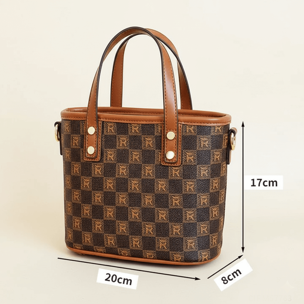 Classic Top Handle Crossbody Bag with Round Gold Accent