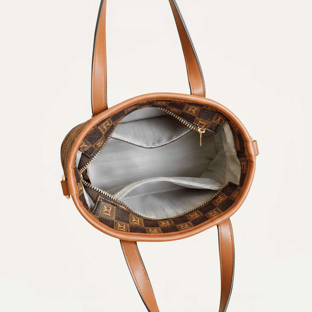 Classic Top Handle Crossbody Bag with Round Gold Accent