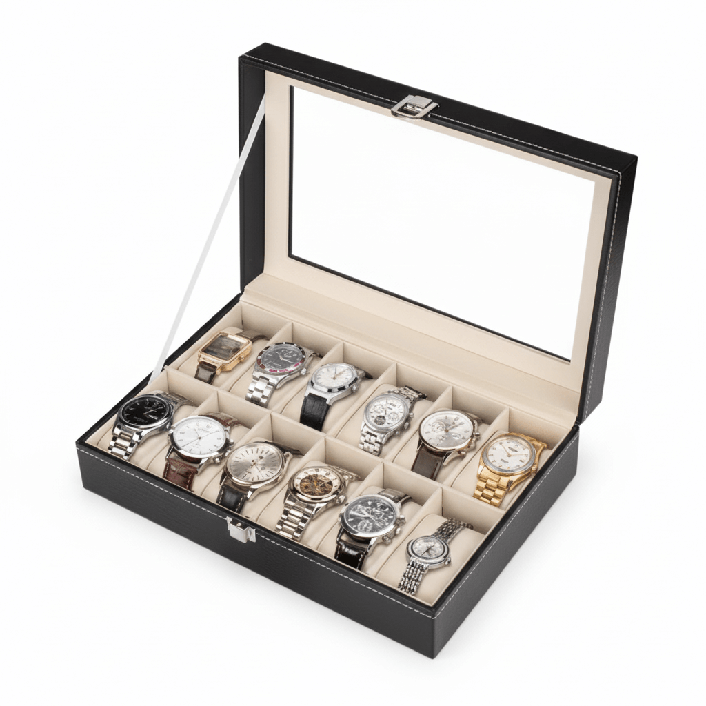 Premium 12-Slot Watch Storage Box