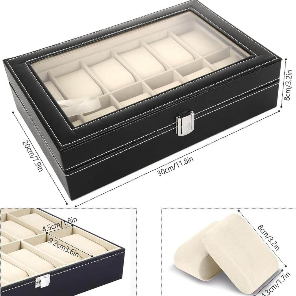 Premium 12-Slot Watch Storage Box